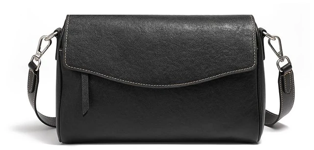 Main image of Genuine Leather Women Shoulder Bag Black