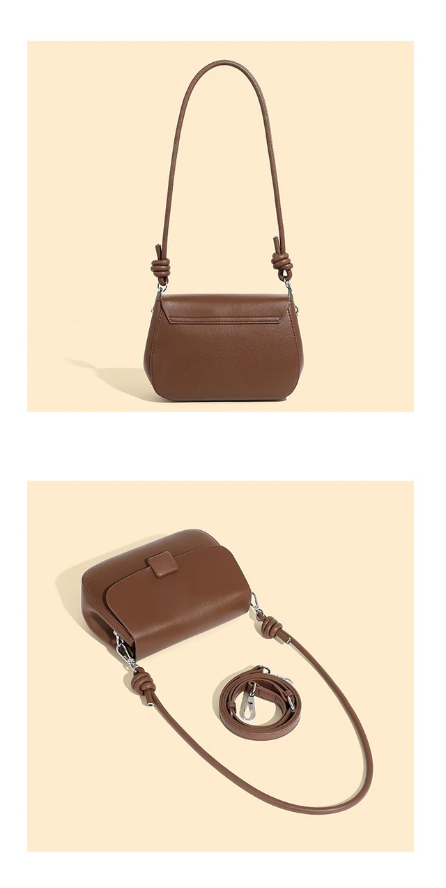 Alt view image 4 of 4 - Fashion Genuine Leather Women's Handbag Brown