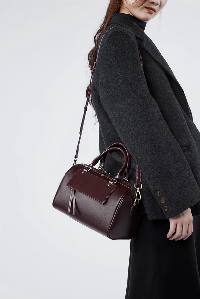Alt view image 2 of 2 - Genuine Leather Women Crossbody Bag Brown