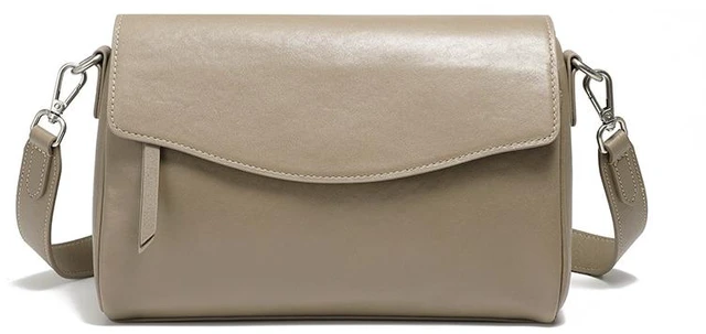 Main image of Genuine Leather Women Shoulder Bag Grey