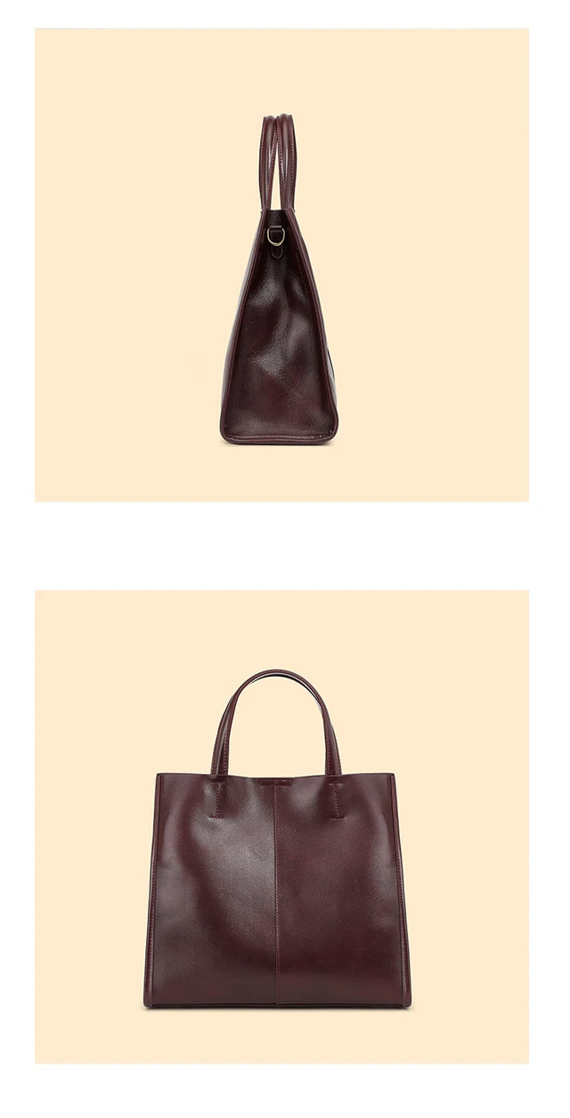 Alt view image 3 of 4 - Women Genuine Leather Handbag Brown
