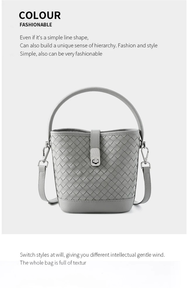 Alt view image 2 of 3 - Women's Genuine Leather Tote Shoulder Handbag Grey