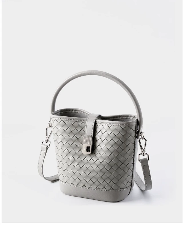 Alt view image 3 of 3 - Women's Genuine Leather Tote Shoulder Handbag Grey