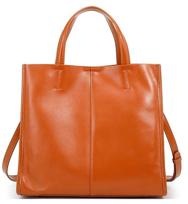 Main image of Women Genuine Leather Handbag Orange