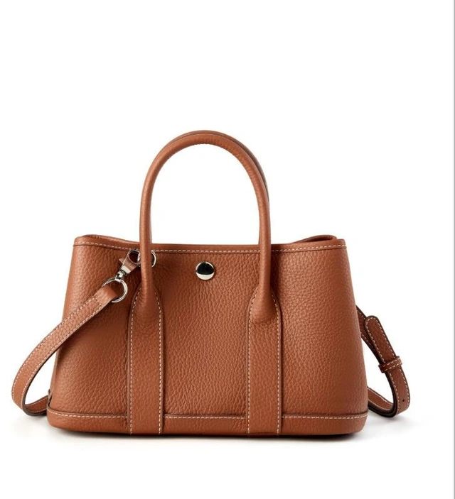 Main image of Genuine Leather Women Handbag and Shoulder Bag Brown
