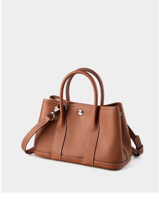 Alt view image 3 of 3 - Genuine Leather Women Handbag and Shoulder Bag Brown