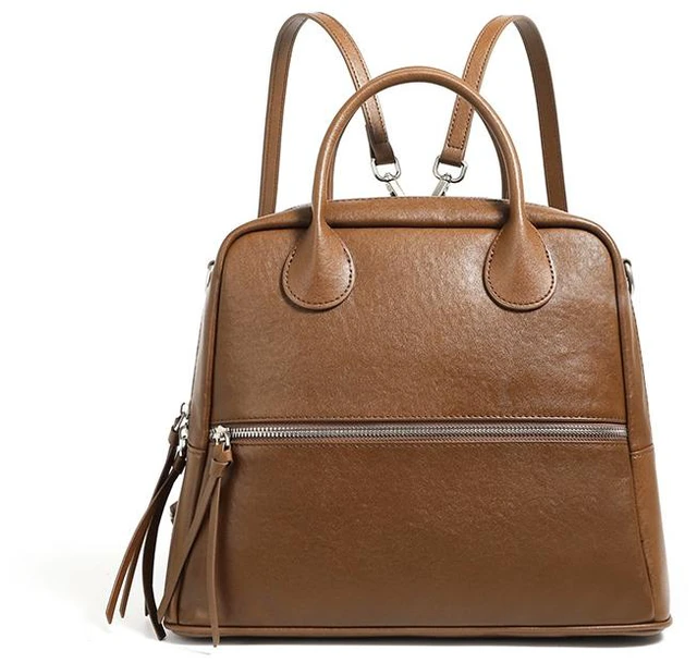 Main image of Genuine Leather Women Shoulder Handbag Tote Hobo Handbag Brown