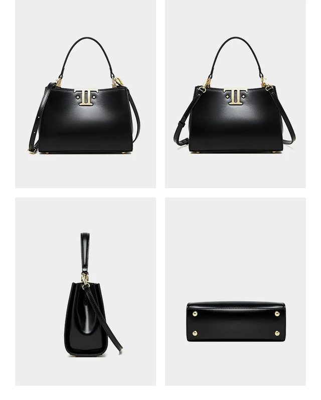 Alt view image 4 of 4 - Genuine Leather Women Shoulder Purses and Handbags Black