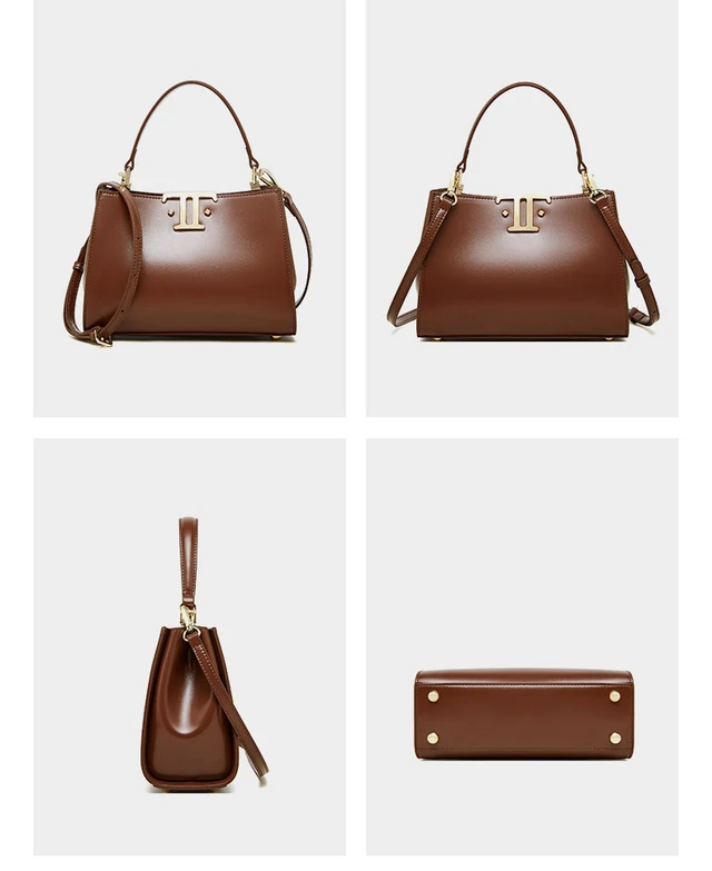 Alt view image 4 of 4 - Genuine Leather Women Shoulder Purses and Handbags Brown