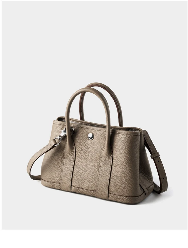 Alt view image 2 of 4 - Genuine Leather Women Handbag and Shoulder Bag Grey