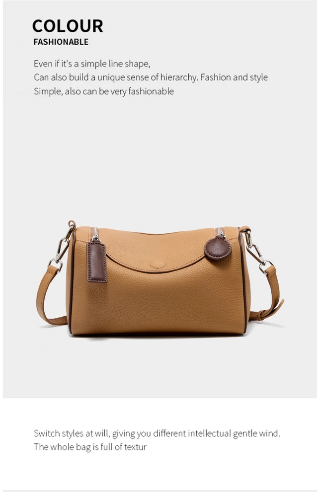 Alt view image 2 of 5 - Genuine Leather Female Cross Bag Women Handbag Brown