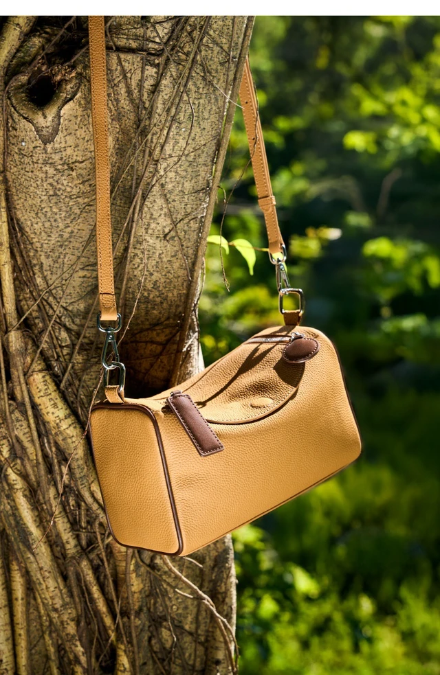 Alt view image 5 of 5 - Genuine Leather Female Cross Bag Women Handbag Brown