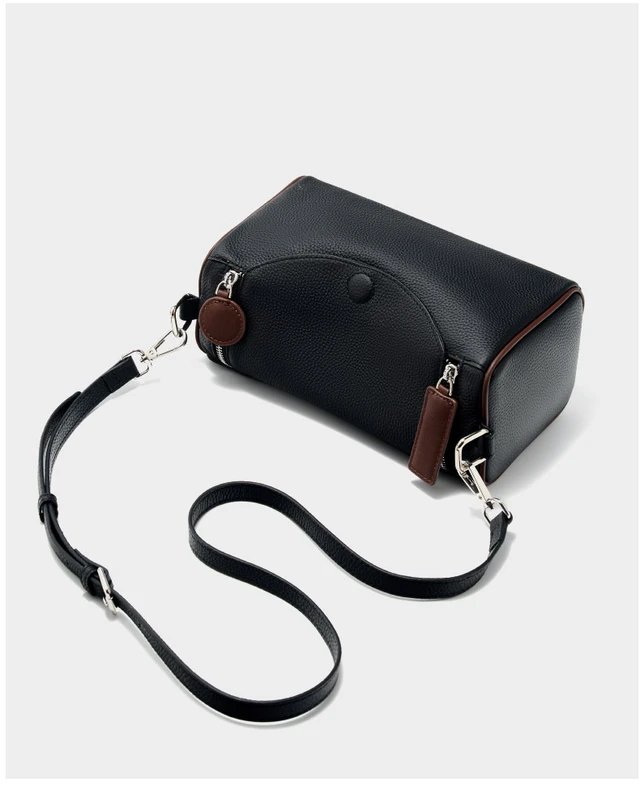 Alt view image 3 of 3 - Genuine Leather Female Cross Bag Women Handbag Black