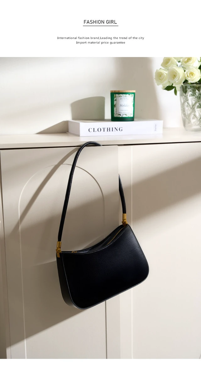 Alt view image 3 of 5 - Genuine Leather Women's Tote Bag Black