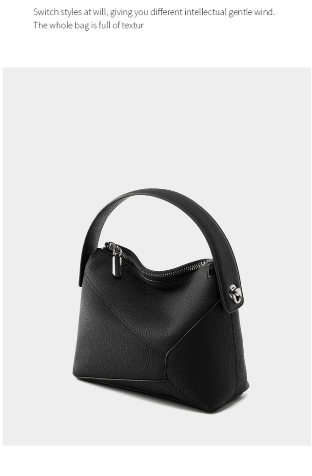 Alt view image 2 of 3 - Genuine Leather Women Purses and Handbags Black