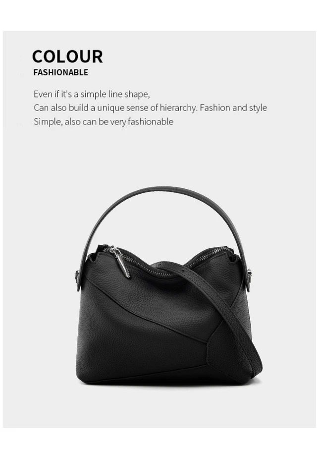Alt view image 3 of 3 - Genuine Leather Women Purses and Handbags Black