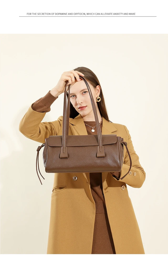 Alt view image 2 of 3 - Genuine Leather Women Purses and Handbags Crossbody Bags Brown