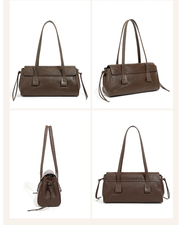 Alt view image 3 of 3 - Genuine Leather Women Purses and Handbags Crossbody Bags Brown