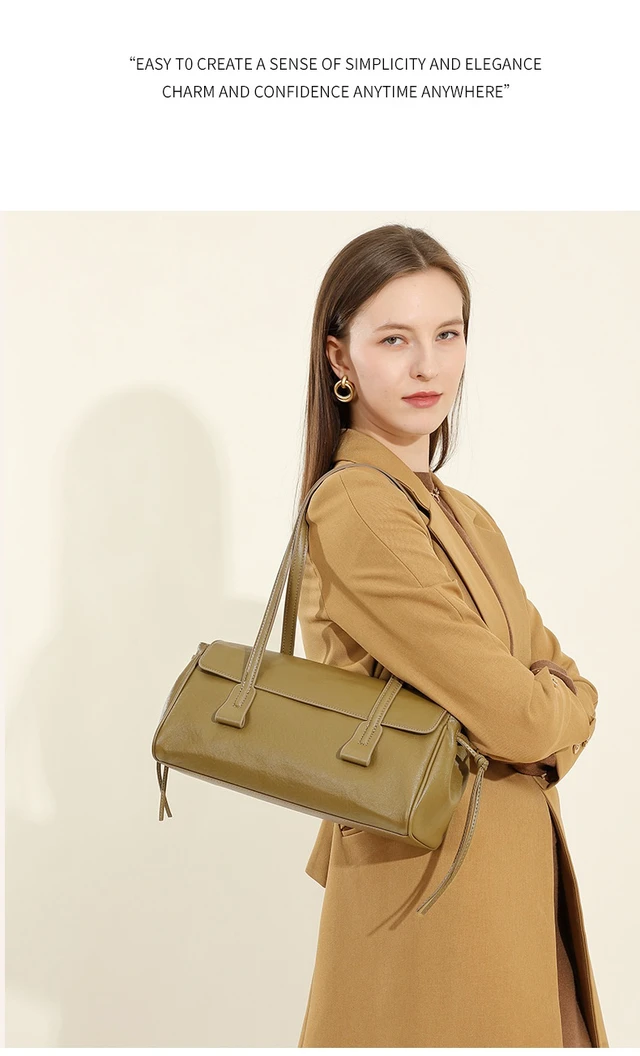 Alt view image 2 of 3 - Genuine Leather Women Purses and Handbags Crossbody Bags Green