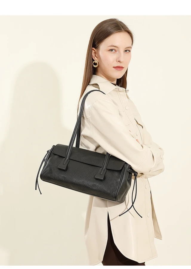 Alt view image 3 of 4 - Genuine Leather Women Purses and Handbags Crossbody Bags Black