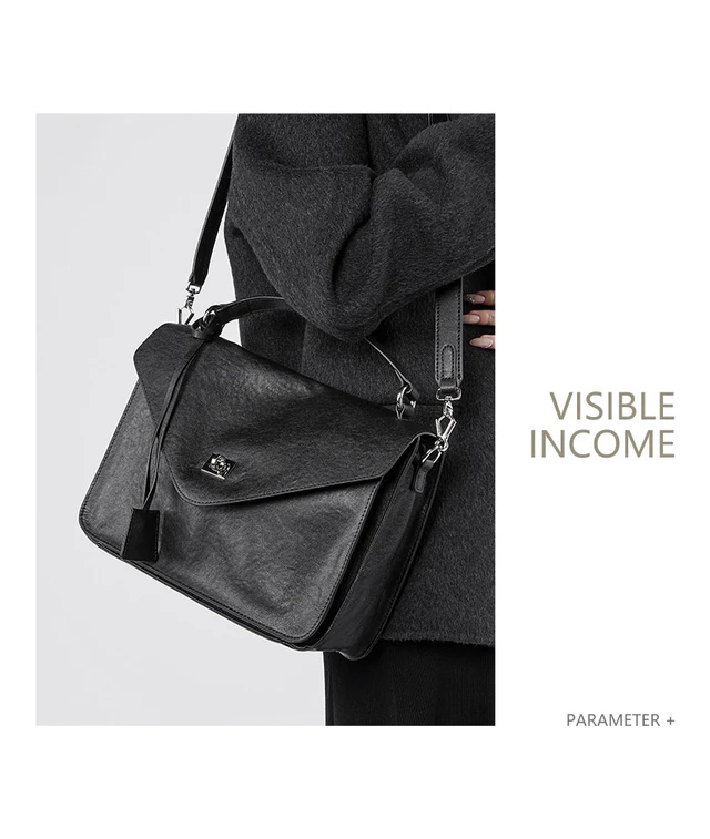 Alt view image 2 of 6 - Genuine Leather Women Medium Top Handle Handbags Black