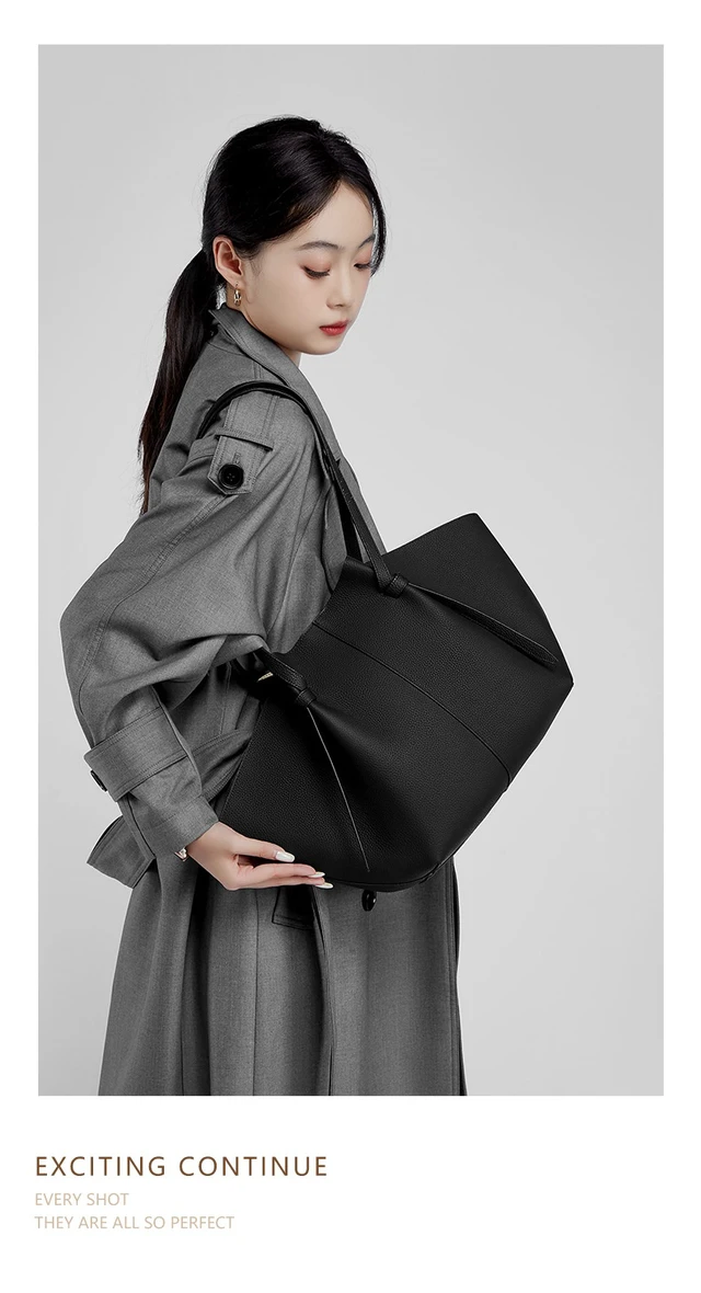 Alt view image 3 of 4 - Genuine Leather Women Crossbody Bags Women's Tote Shoulder Bag Black