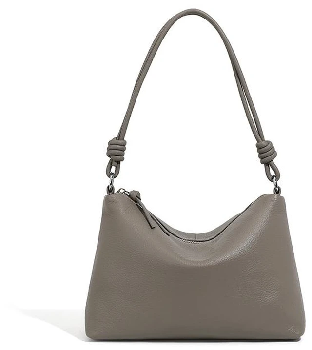 Main image of Genuine Leather Women Shoulder Handbag Ladies Crossbody Purse Grey
