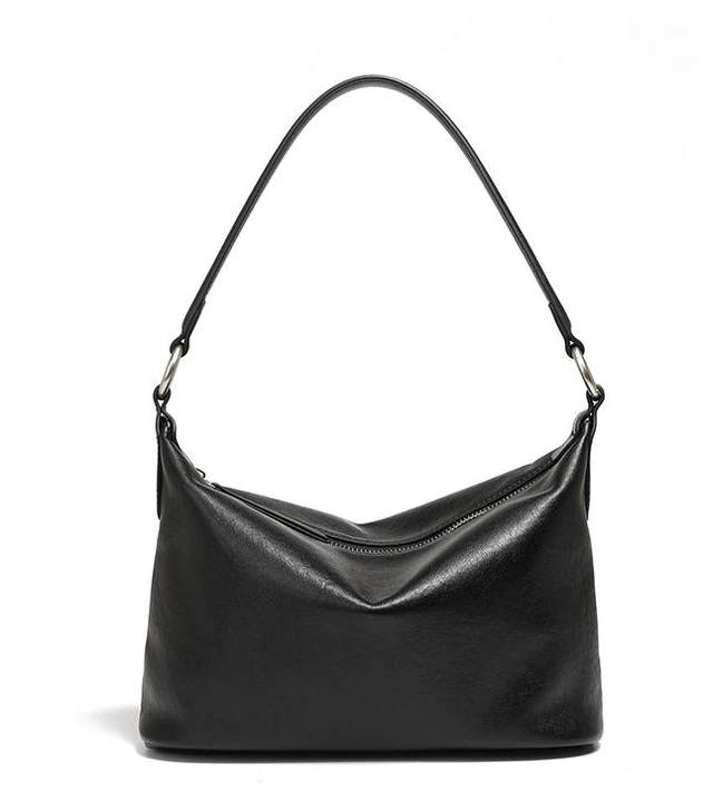 Main image of Genuine Leather Women Western Shoulder Handbag Black