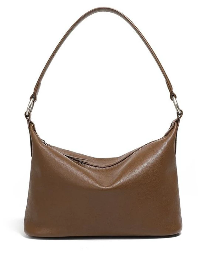 Main image of Genuine Leather Women Western Shoulder Handbag Brown