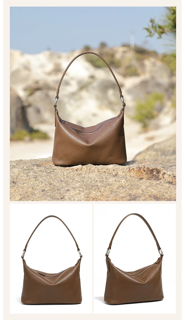 Alt view image 2 of 2 - Genuine Leather Women Western Shoulder Handbag Brown