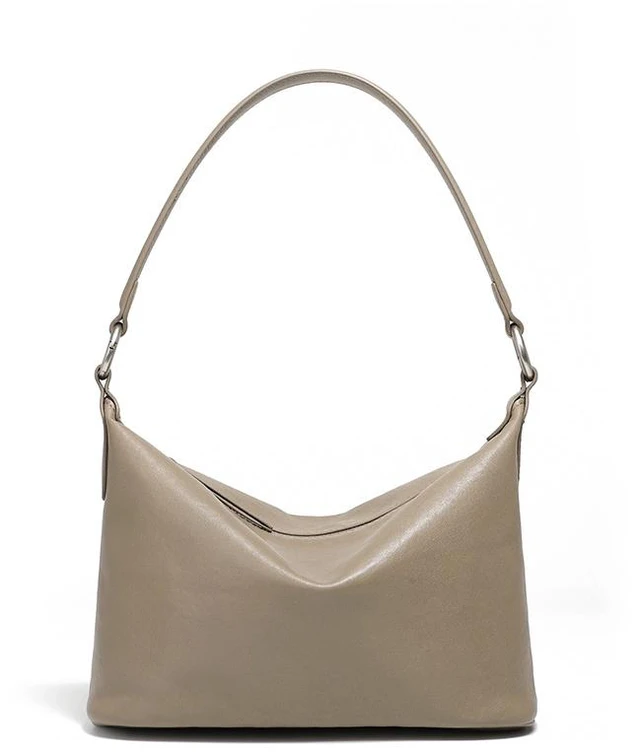 Main image of Genuine Leather Women Western Shoulder Handbag Grey
