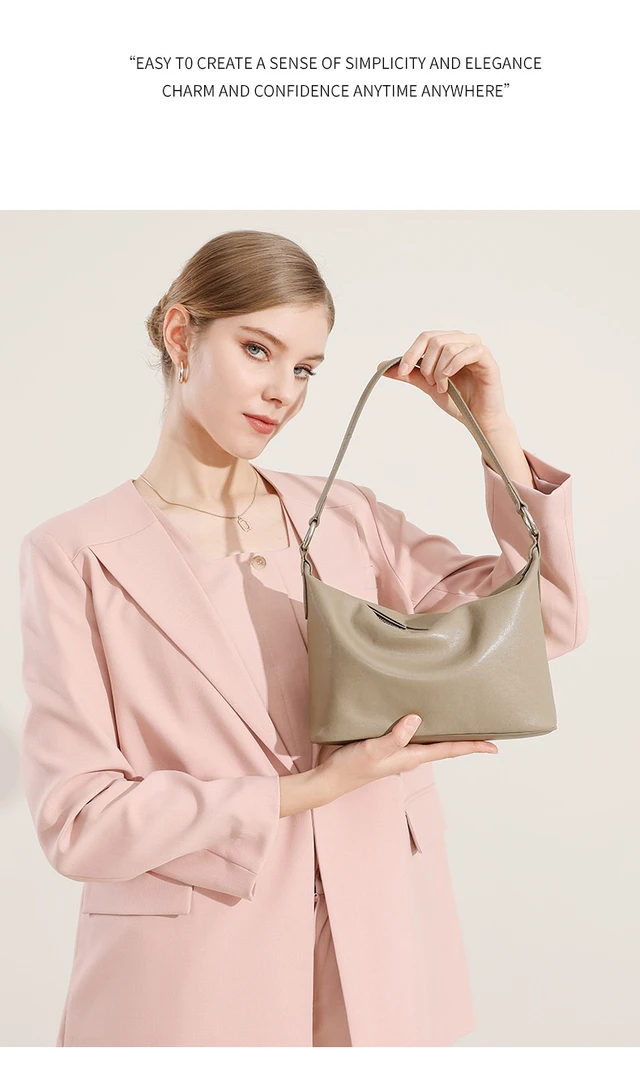 Alt view image 3 of 5 - Genuine Leather Women Western Shoulder Handbag Grey