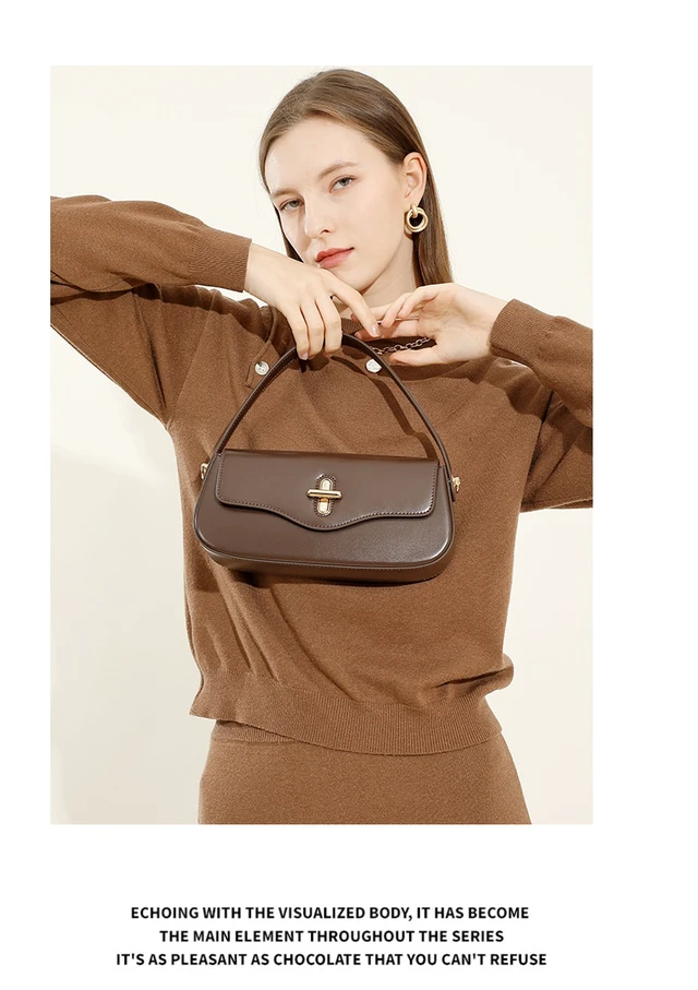 Alt view image 2 of 3 - Genuine Leather Women Top Handle Shoulder Purses and Handbags Brown