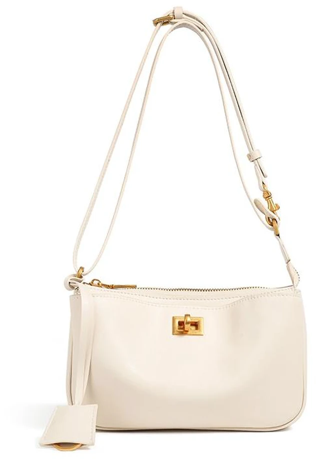 Main image of Genuine Leather Women Shoulder Bag Vintage Crossbody Purse Handbag White