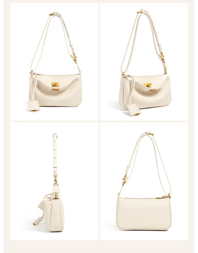 Alt view image 2 of 5 - Genuine Leather Women Shoulder Bag Vintage Crossbody Purse Handbag White
