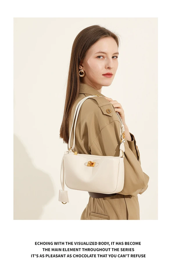 Alt view image 3 of 5 - Genuine Leather Women Shoulder Bag Vintage Crossbody Purse Handbag White