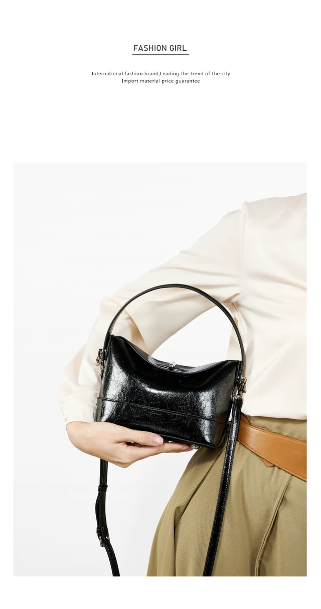 Alt view image 4 of 4 - Genuine Leather Women Designer Handbag and Purse Black