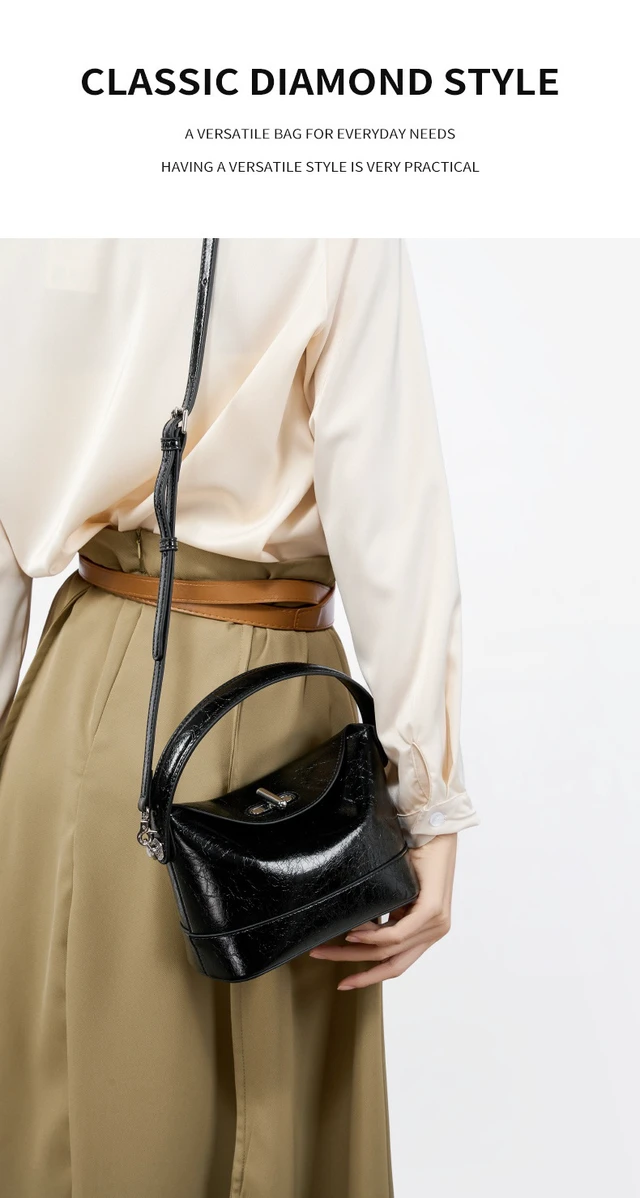 Alt view image 3 of 4 - Genuine Leather Women Designer Handbag and Purse Black