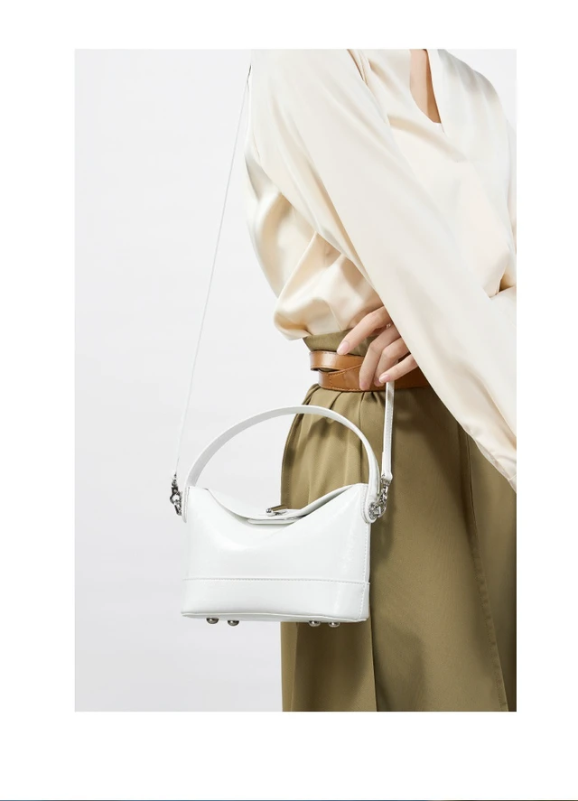 Alt view image 2 of 4 - Genuine Leather Women Designer Handbag and Purse White