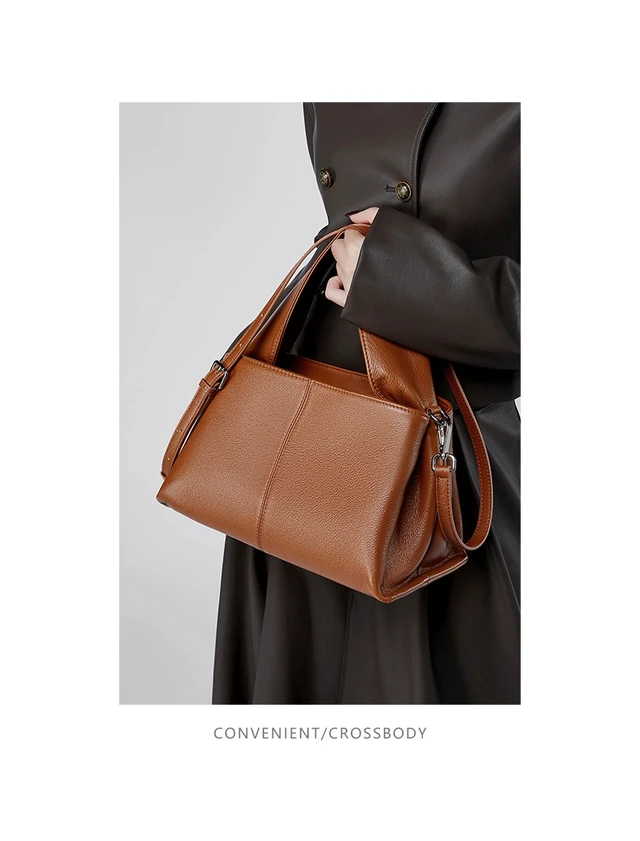 Alt view image 2 of 4 - Women Genuine Leather Handbag Brown