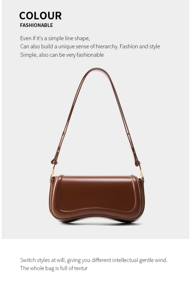 Alt view image 2 of 3 - Genuine Leather Ladies' Crossbody Bag Brown