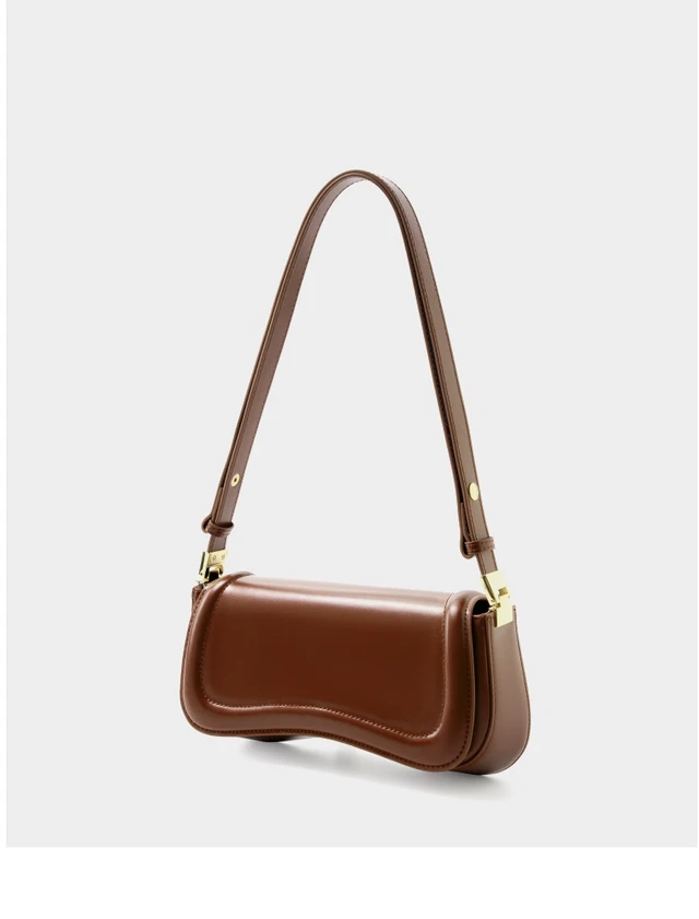 Alt view image 3 of 3 - Genuine Leather Ladies' Crossbody Bag Brown
