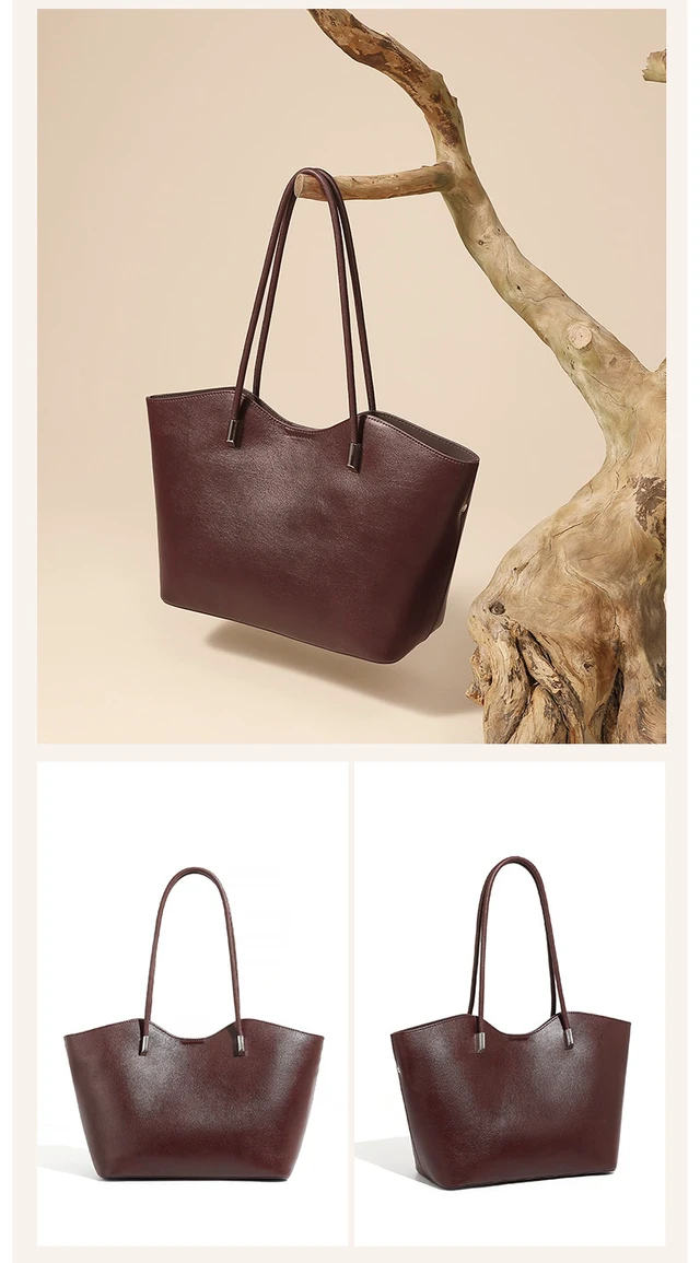 Alt view image 2 of 2 - Genuine Leather Women Handbag Crossbody Bag Red