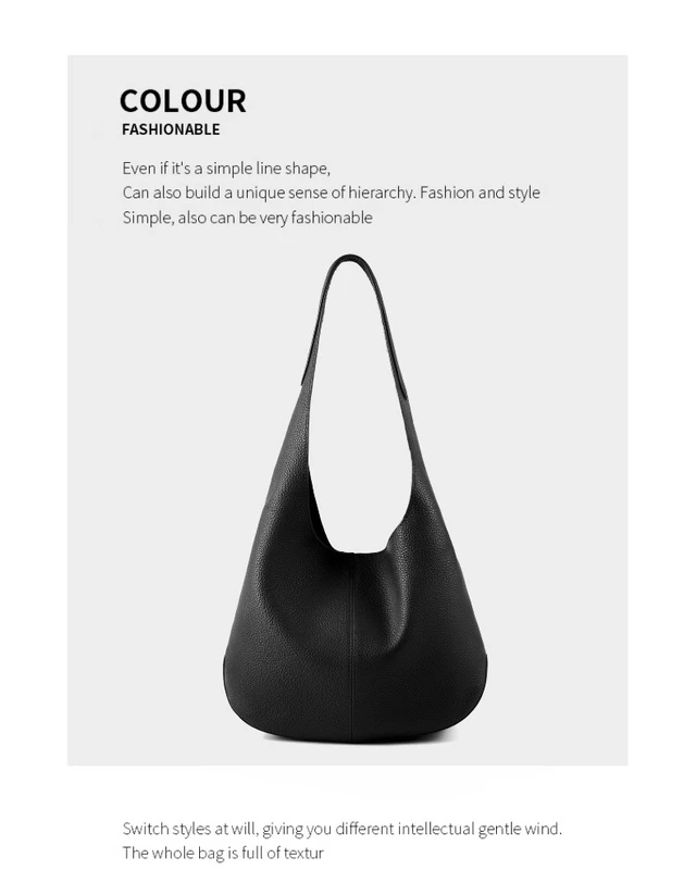 Alt view image 3 of 3 - Genuine Leather Women Crossbody Bags Women's Tote Shoulder Bag Blakc
