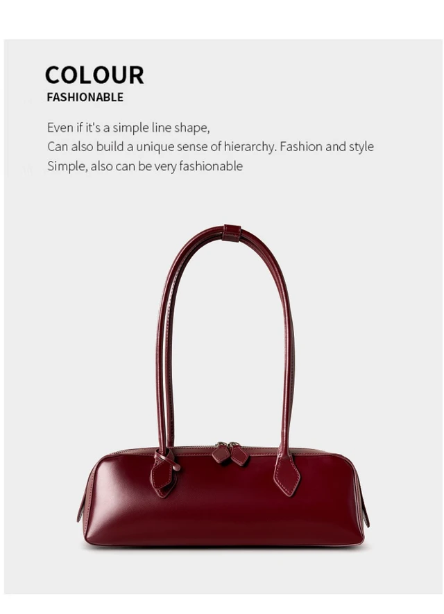 Alt view image 3 of 4 - Women Genuine Leather Crossbody Bags Women's Tote Shoulder Bag Red