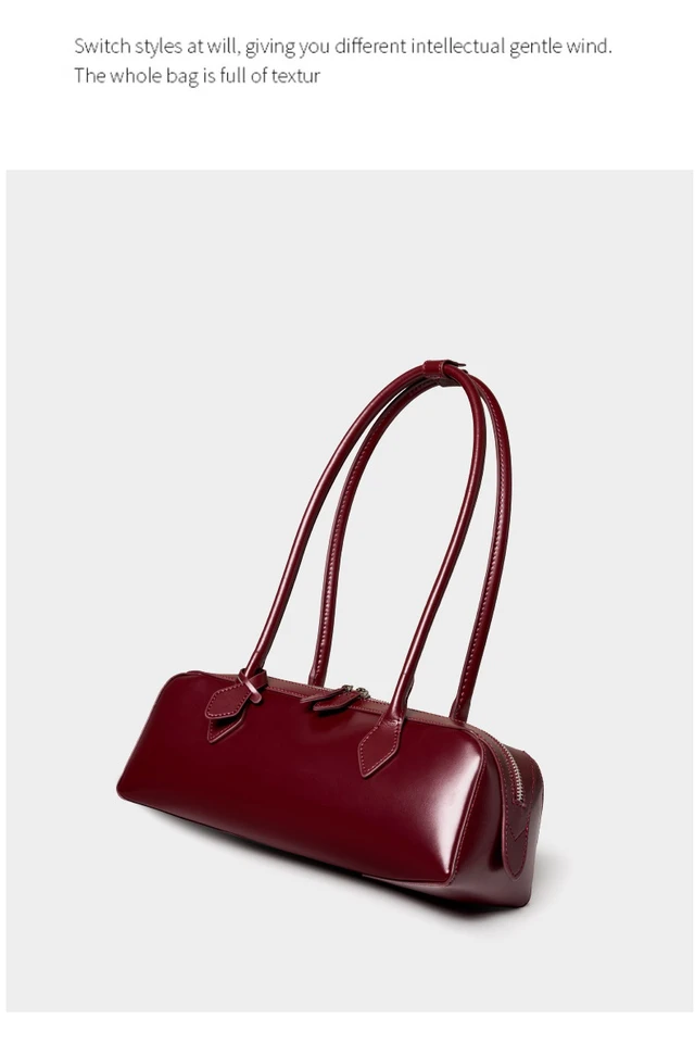 Alt view image 4 of 4 - Women Genuine Leather Crossbody Bags Women's Tote Shoulder Bag Red