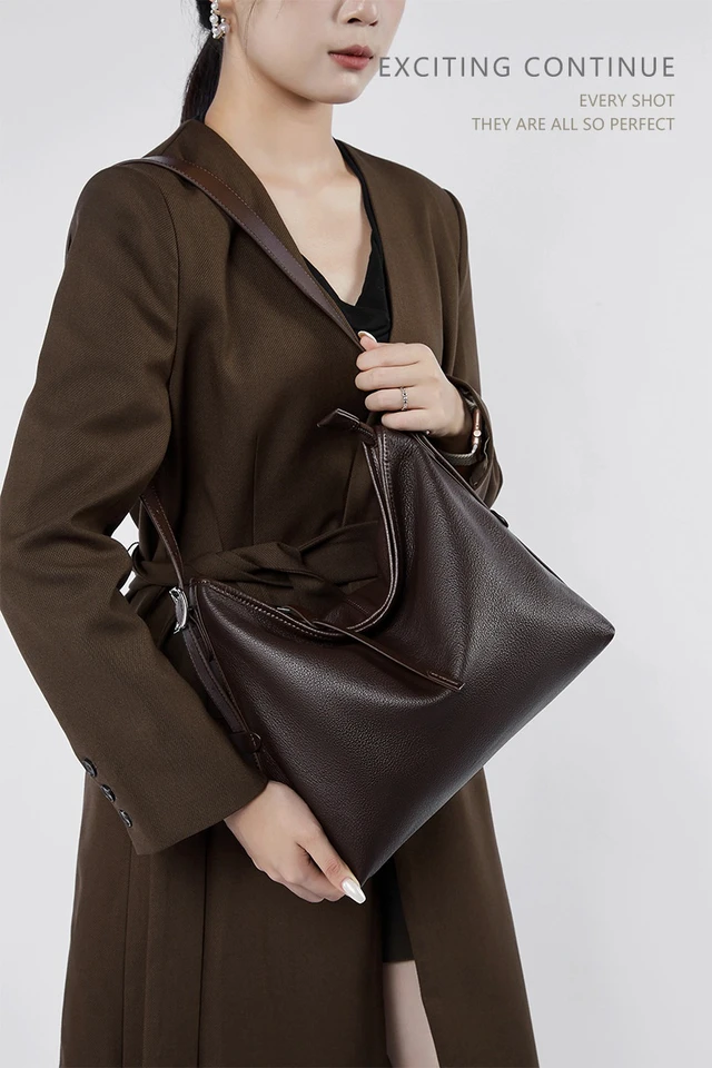 Alt view image 2 of 5 - Genuine Leather Women Tote Bag Handbags Brown
