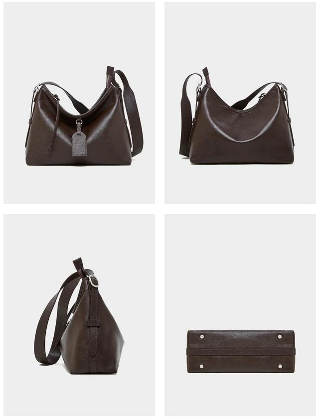 Alt view image 2 of 2 - Genuine Leather Satchel Handbag for Women Vintage Handmade Shoulder Bag Brown