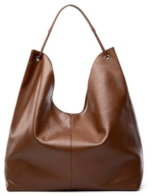 Main image of Genuine Leather Women Satchel Bags Handle Shoulder Handbags Brown