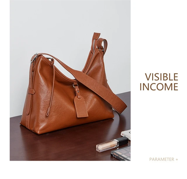 Alt view image 2 of 3 - Genuine Leather Satchel Handbag for Women Vintage Handmade Shoulder Bag Brown